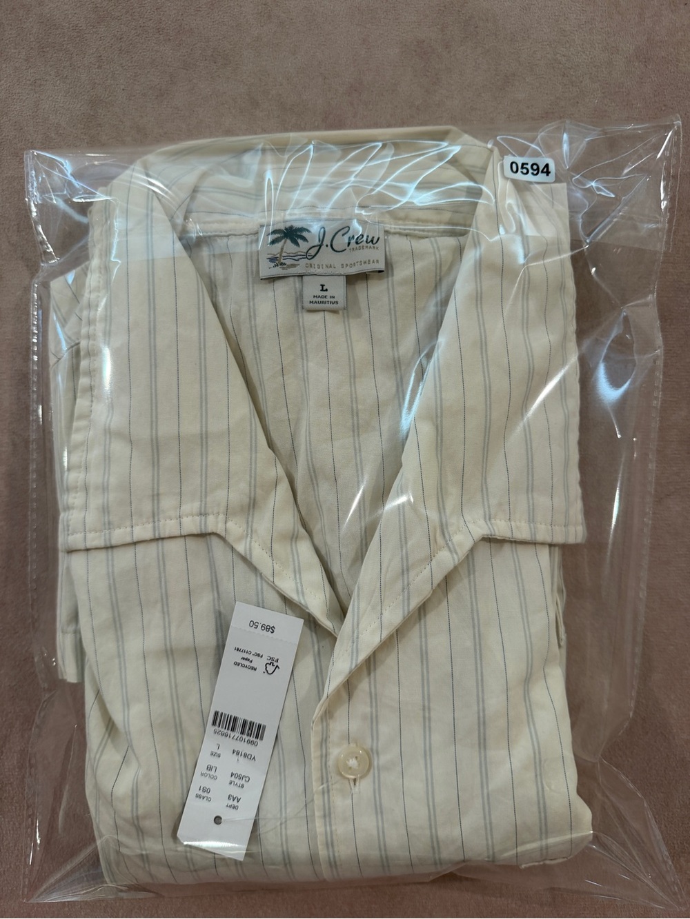 J. Crew Short-sleeve cotton poplin camp-collar shirt • size large • NWT • CJ504 - Picture 6 of 6